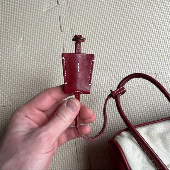 Coach Cream Canvas Satchel Red Leather Trim Gold Hardware – Read Description - Picture 11 of 14